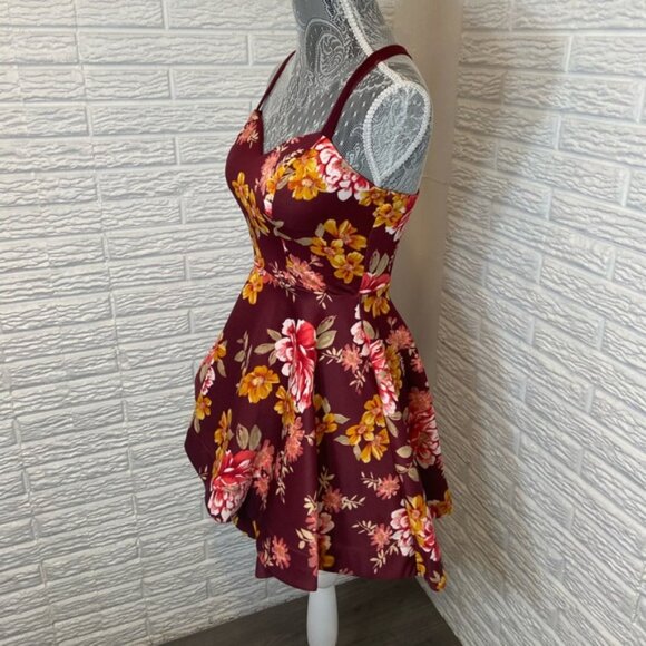 Clear Out‼️ Floral Print Strapless Dress - Picture 4 of 7